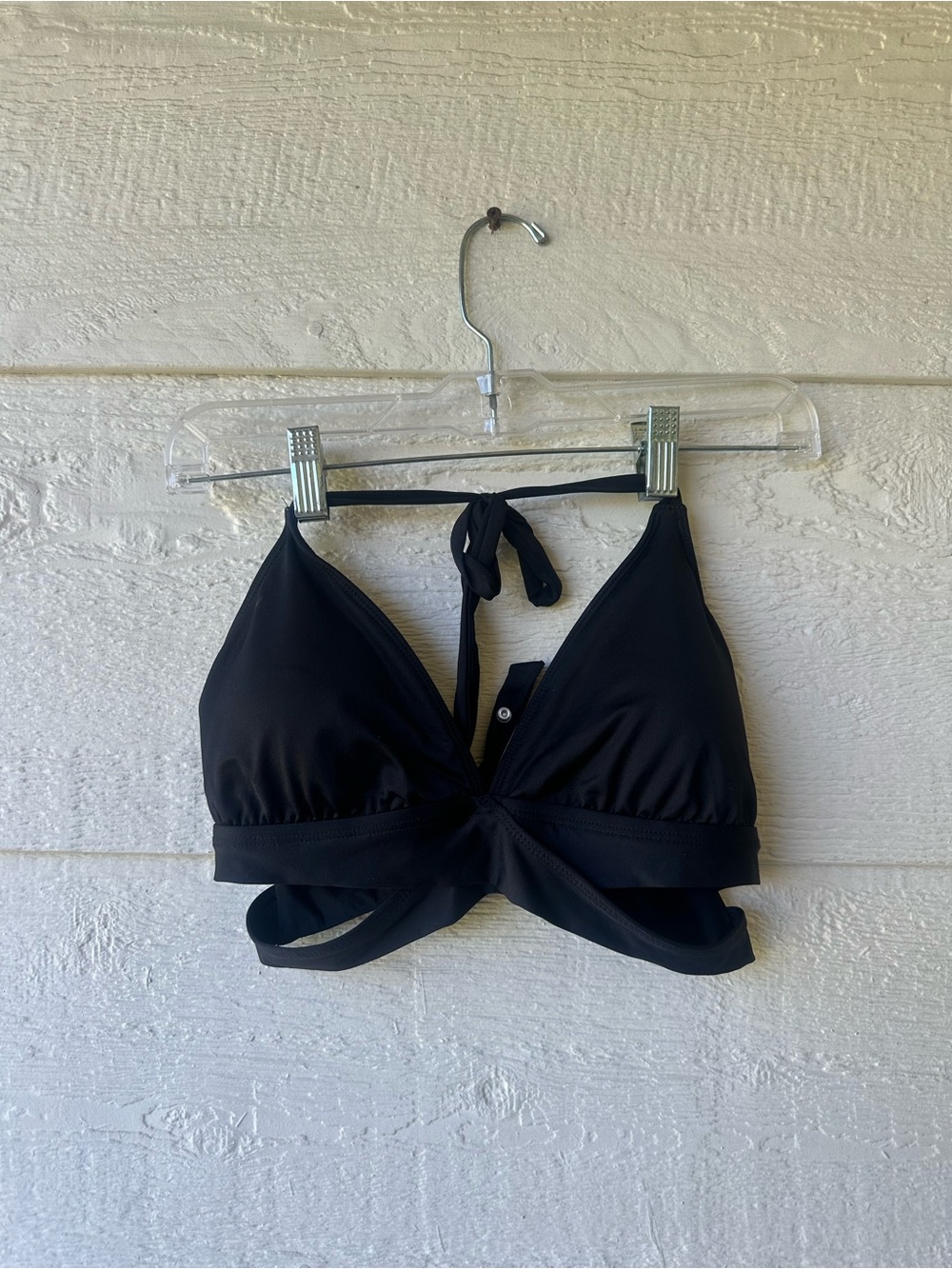 Black halter swimsuit top